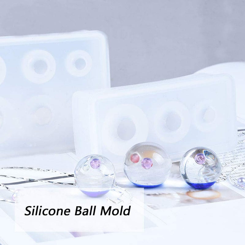 DyAi Silicone Ball Mold, DyAi 3pcs Resin Epoxy Mold, Universe Spheroid Moulds, Orbs Pendant Casting Molds for UV Resin Crafts, DIY Jewelry Making - Image 4